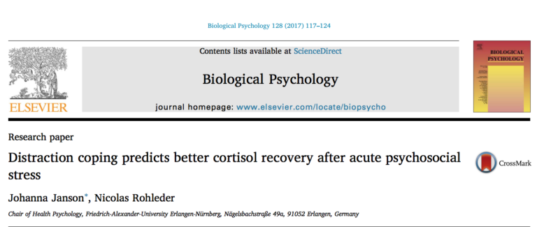 New Paper: Distraction coping predicts better cortisol recovery after acute psychosocial stress